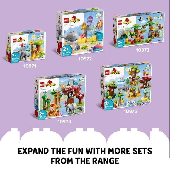 LEGO DUPLO Wild Animals of Europe for Kids Deer, Bear, Fox Forest Animals - Picture 4 of 6